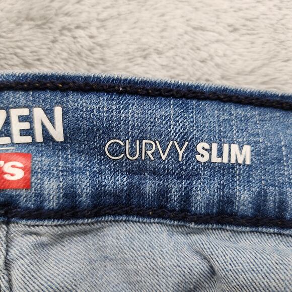 Levi's Denizen Jeans Womens 2 Blue Curvy Slim Cuffed Capri Low Rise Stretch - Picture 7 of 15